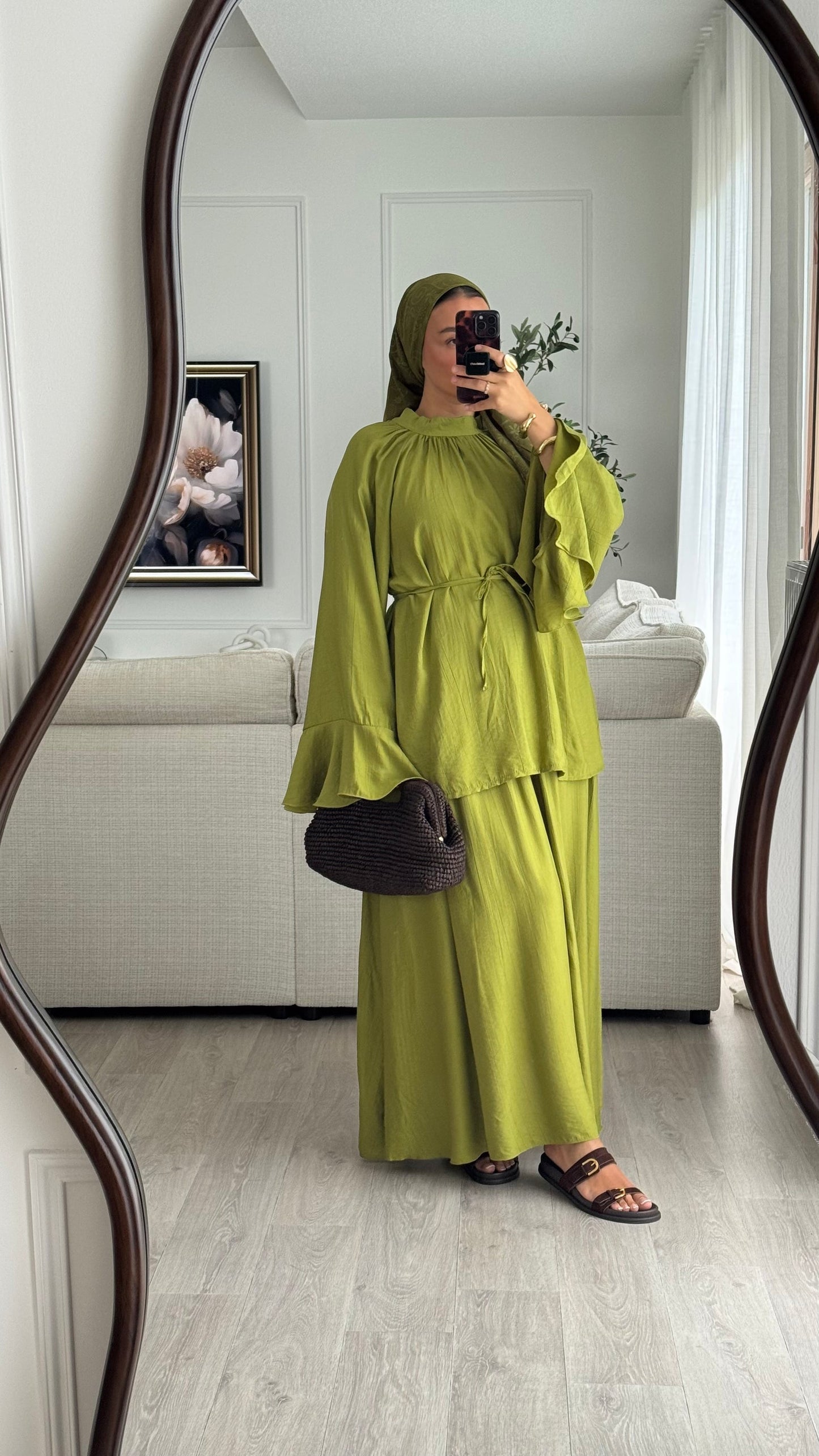Seema Frill Sleeve Skirt Co Ord with Belt