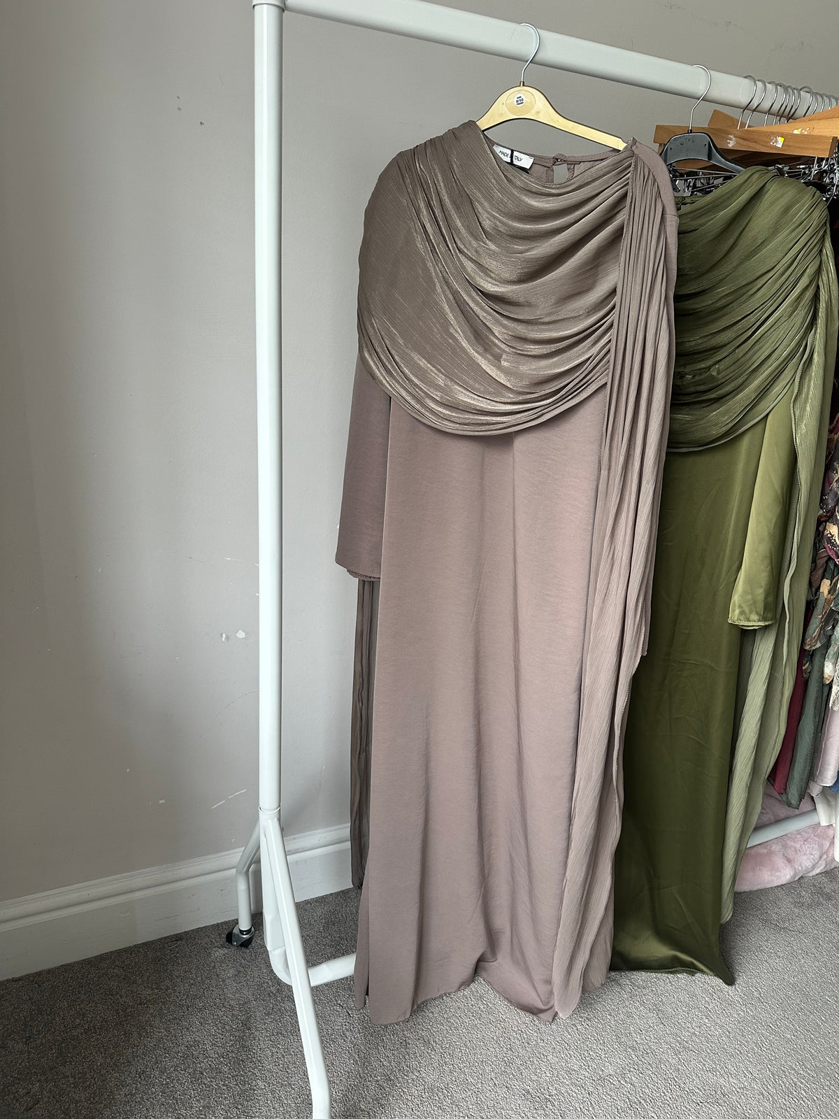 Hawa Shimmer Cape Dress