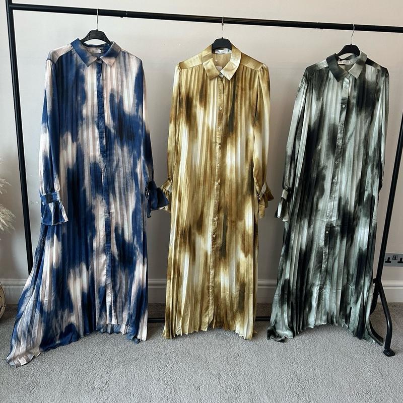 Tie-Dye Print Maxi summer modest dress