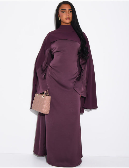 Nylah Cape Dress with adjustable belt