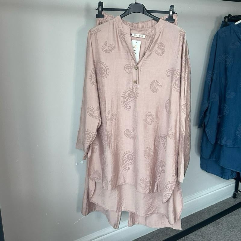 Paisley Printed Linen Feel Coord Set