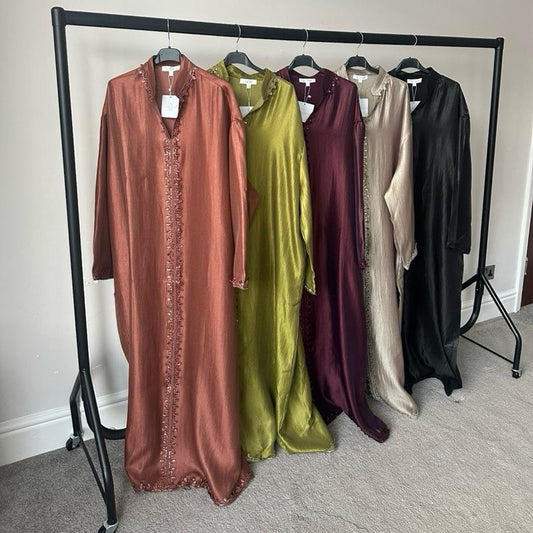 Aurora Dress Abaya with Lace Detailing - Formal Womenswear in Elegant Design