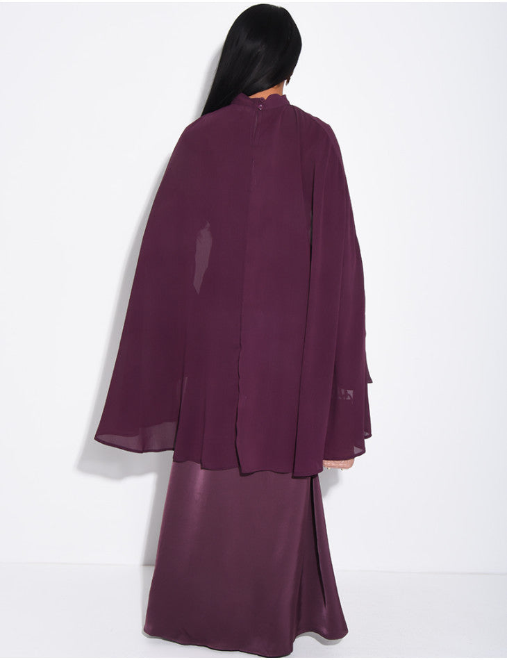 Nylah Cape Dress with adjustable belt