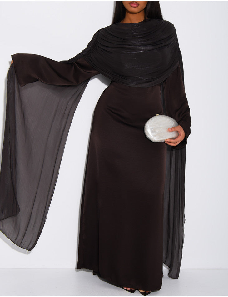 Hawa Shimmer Cape Dress