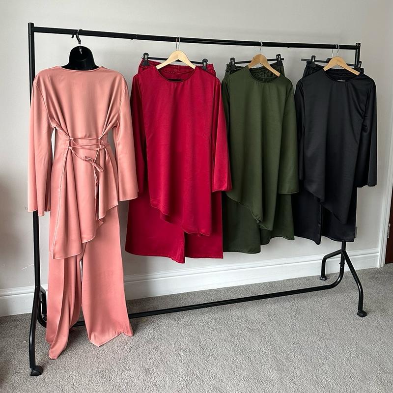 Satin Occasional Co-ord Set with Ties Modest Womenswear One Size