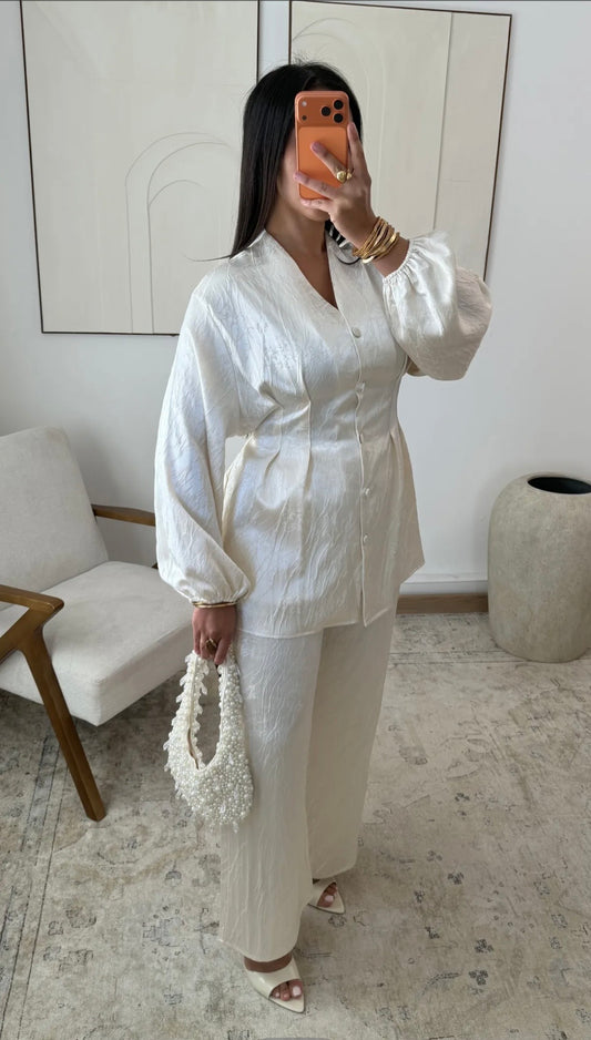 The Amel Premium Satin Buttoned Coord