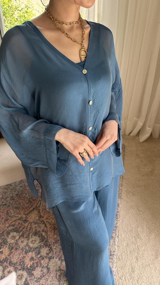 Plain Lightweight, Chiffon-Silk Feel, Summer Coords Button