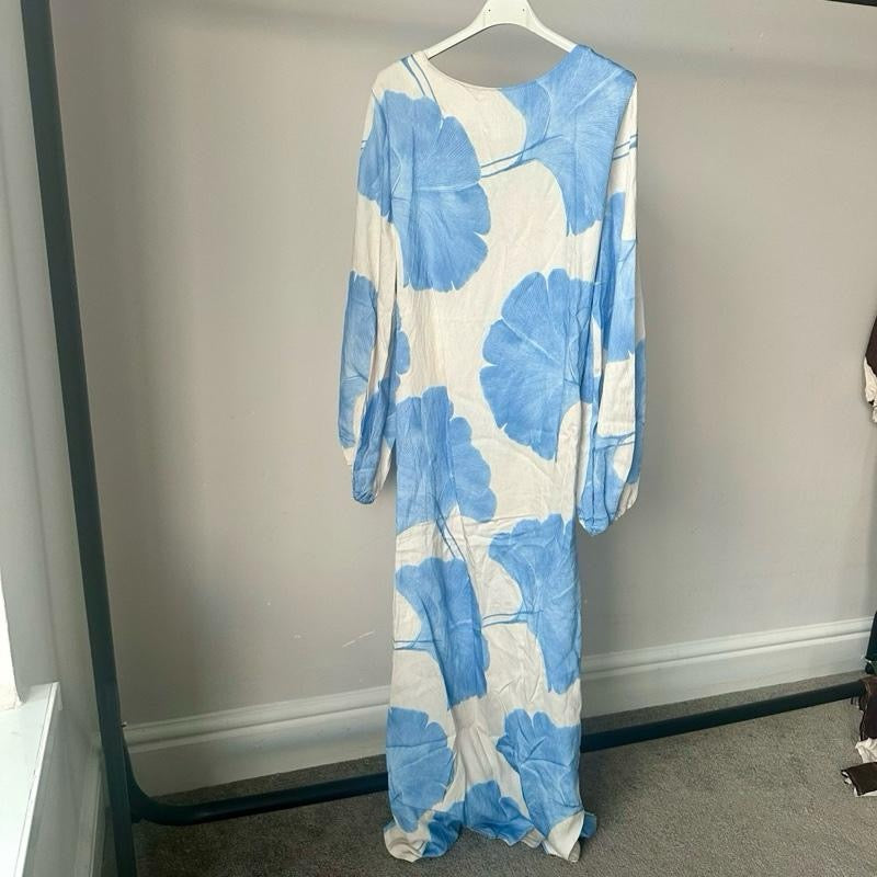 Maeesha Palm Print Linen Dress