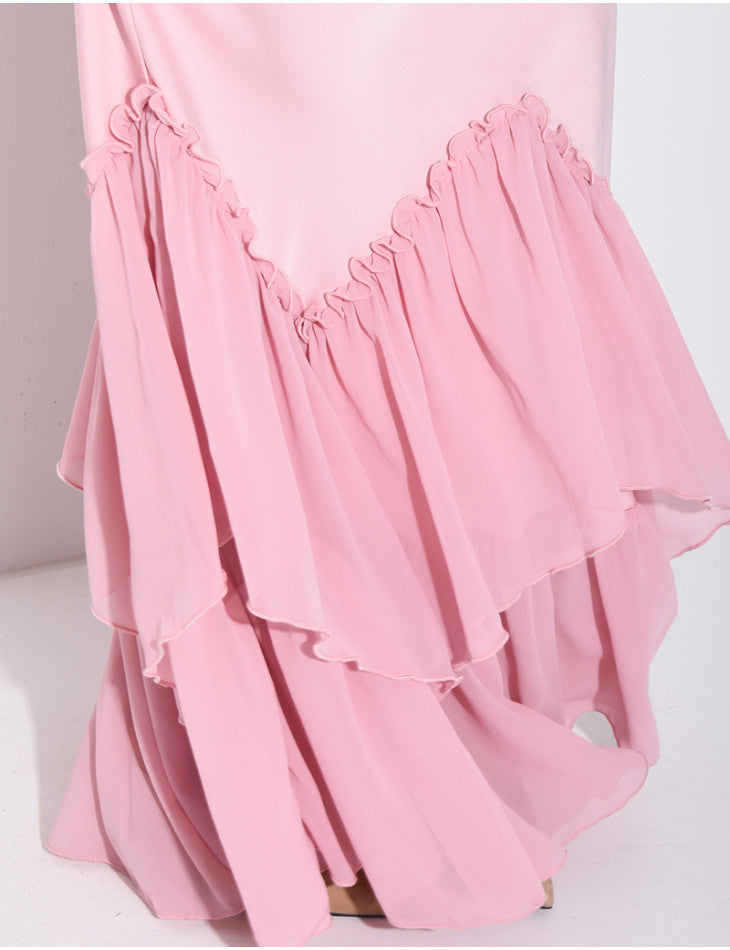 Raina Premium Satin Ruffle Dress