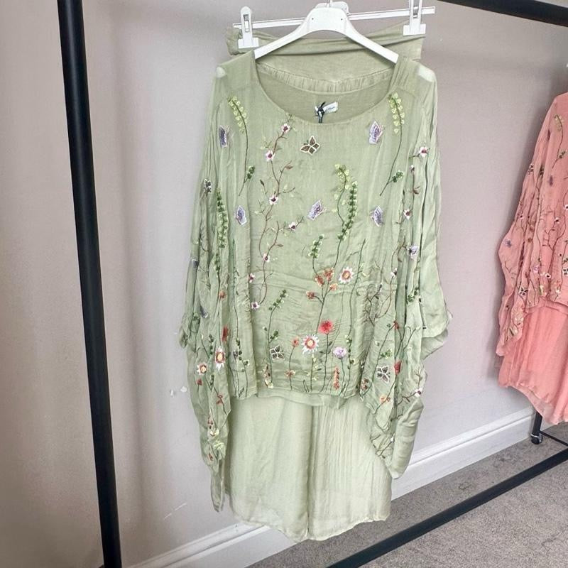 Sasha Chiffon Silk Embroidered Coord