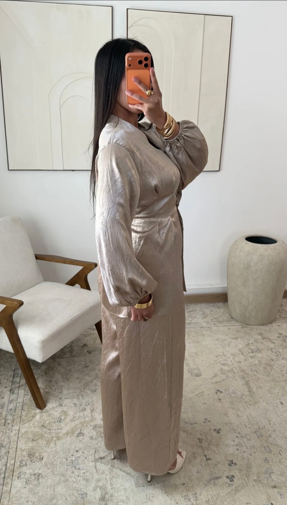 The Amel Premium Satin Buttoned Coord