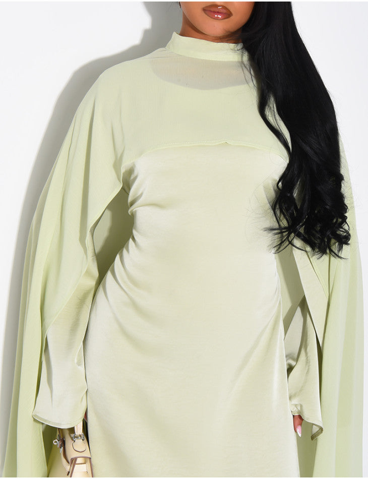 Nylah Cape Dress with adjustable belt
