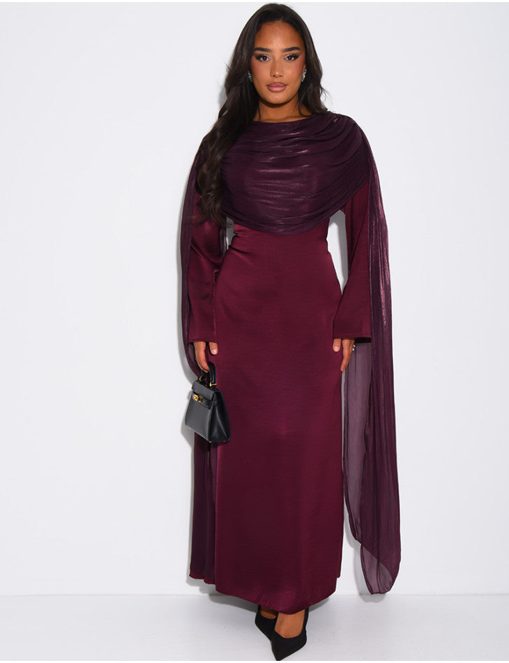 Hawa Shimmer Cape Dress