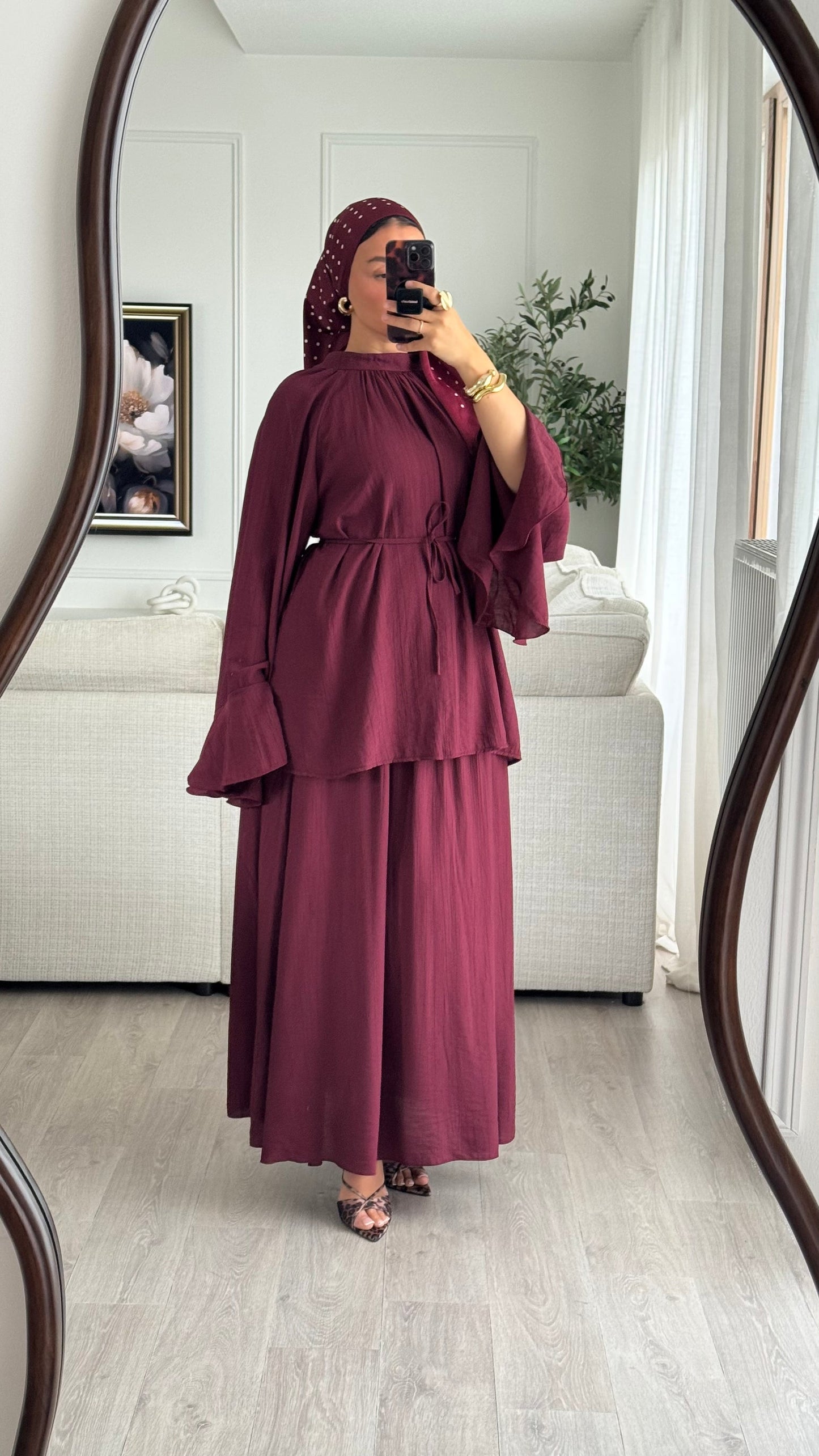 Seema Frill Sleeve Skirt Co Ord with Belt