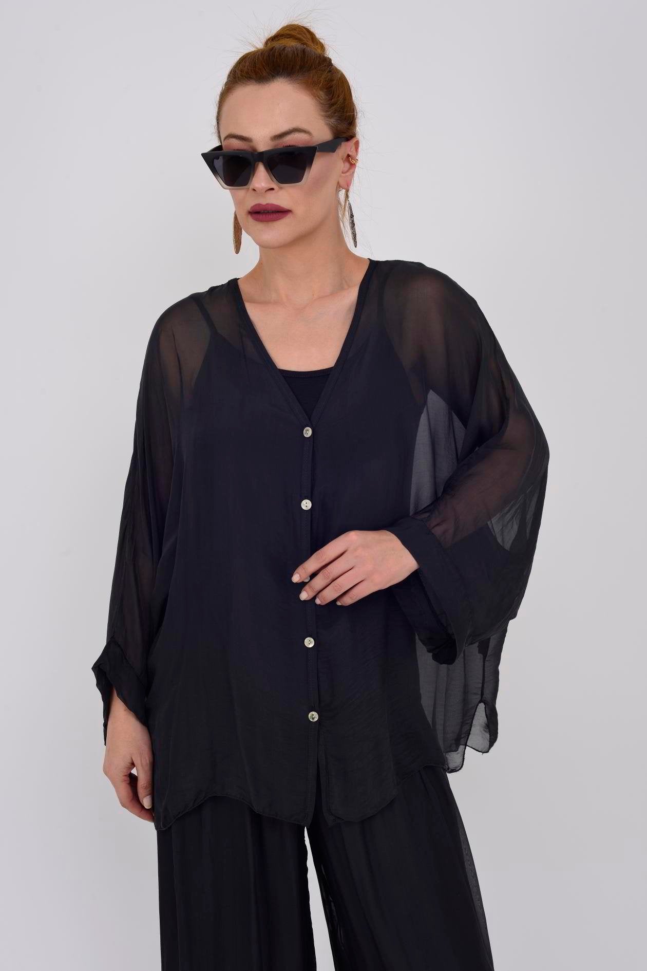 Plain Lightweight, Chiffon-Silk Feel, Summer Coords Button