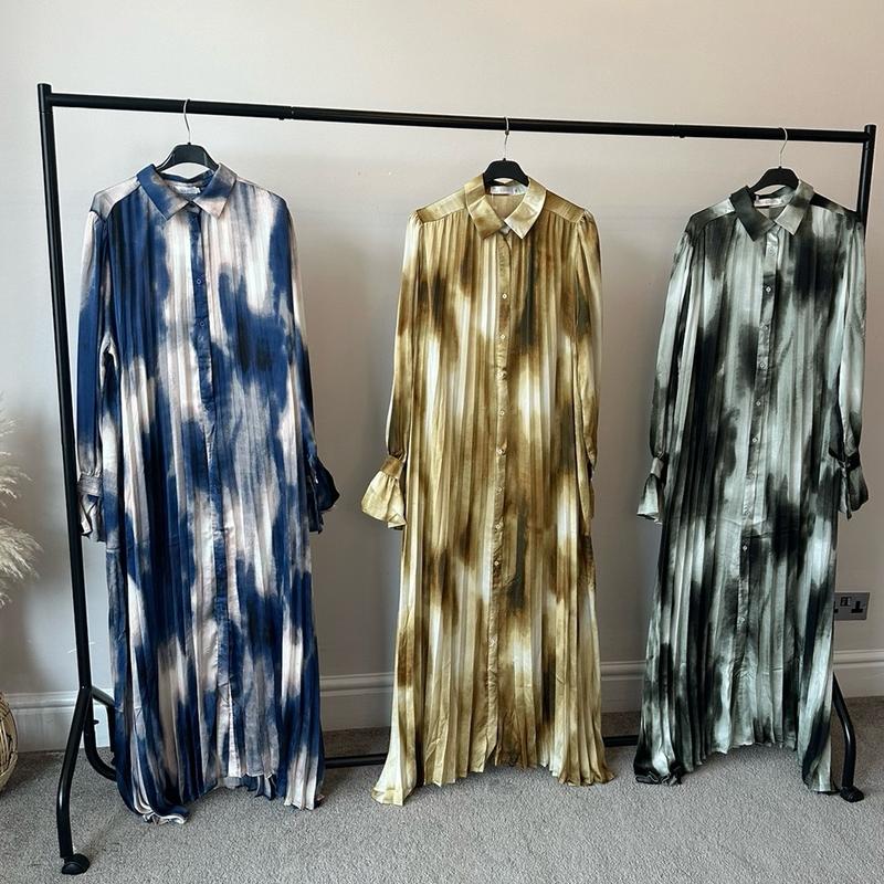 Tie-Dye Print Maxi summer modest dress