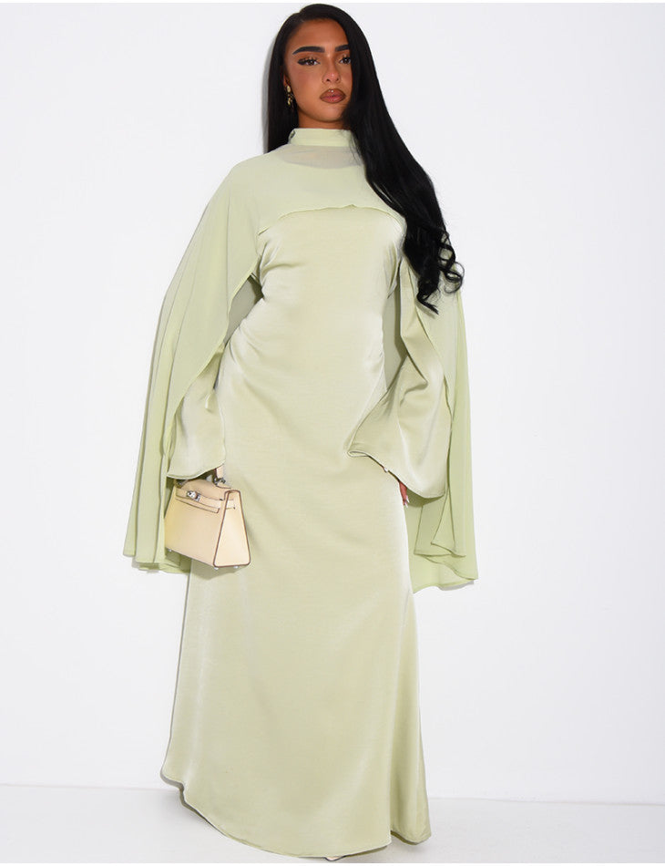 Nylah Cape Dress with adjustable belt