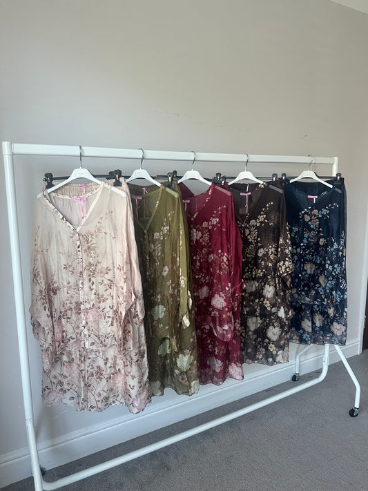Luna Floral Chiffon-Silk Co Ord