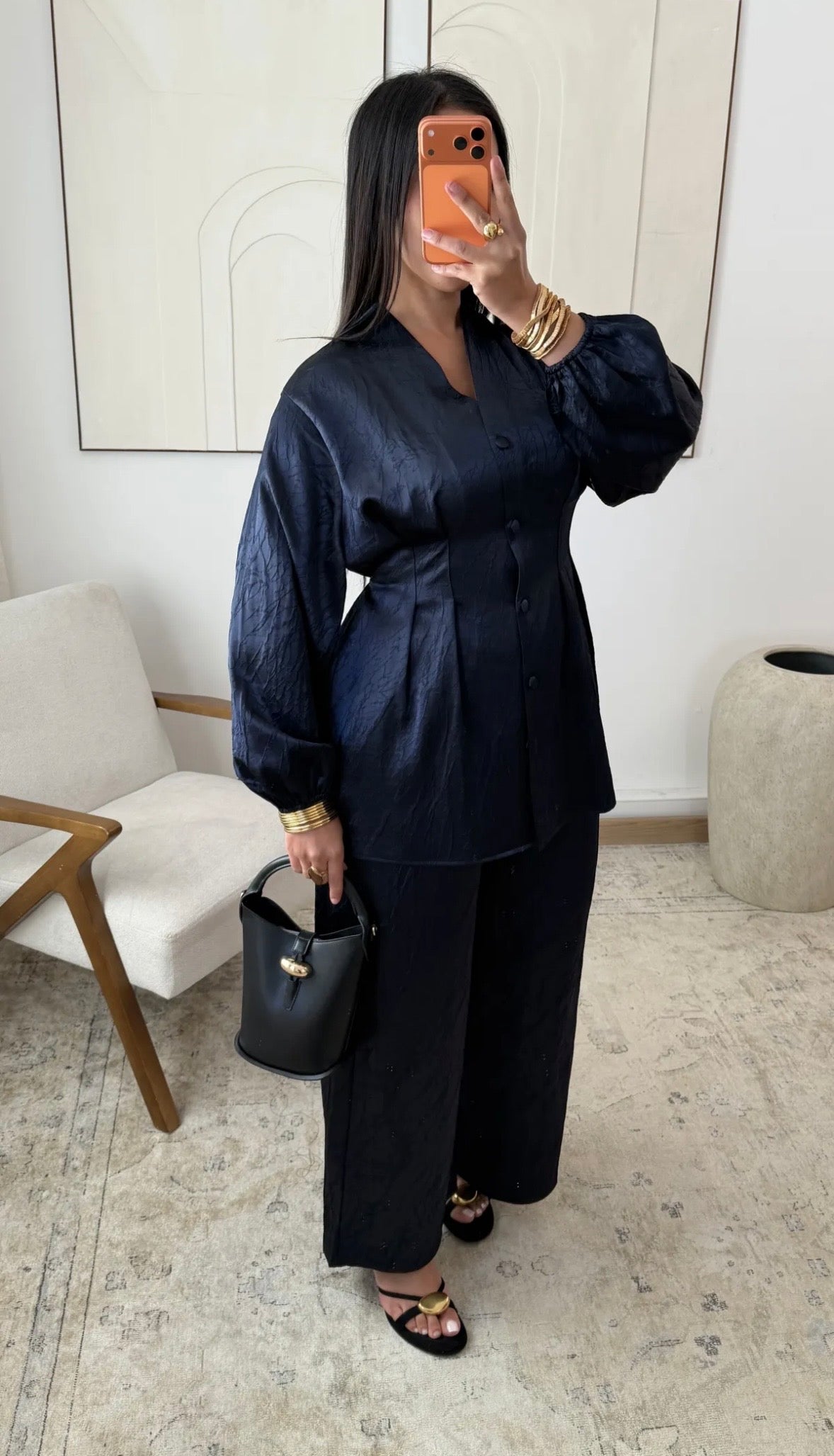 The Amel Premium Satin Buttoned Coord