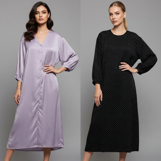 Premium Satin Rhinestone Midi Dress