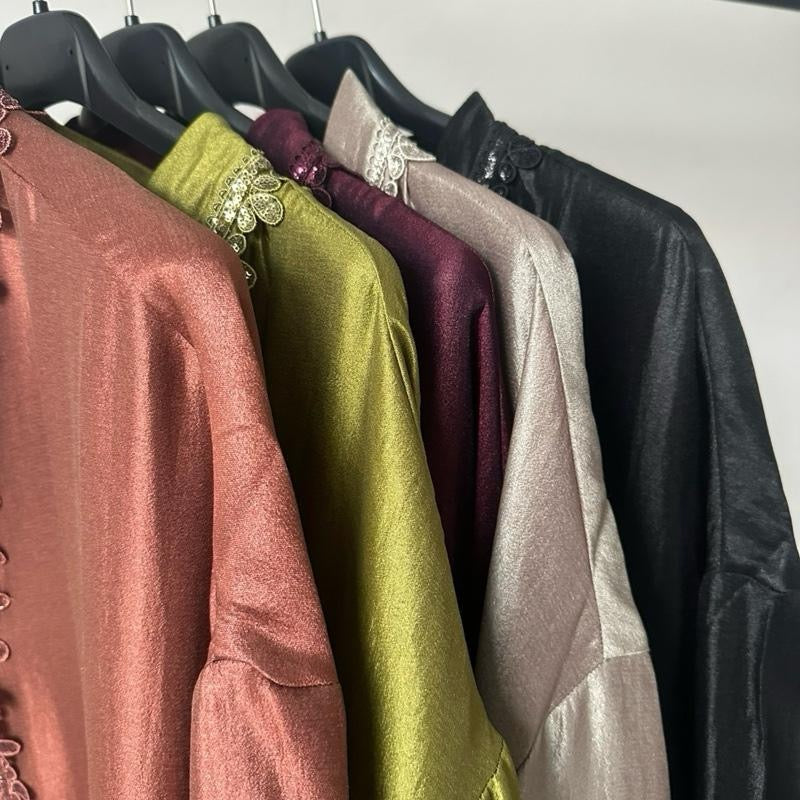 Aurora Dress Abaya with Lace Detailing - Formal Womenswear in Elegant Design