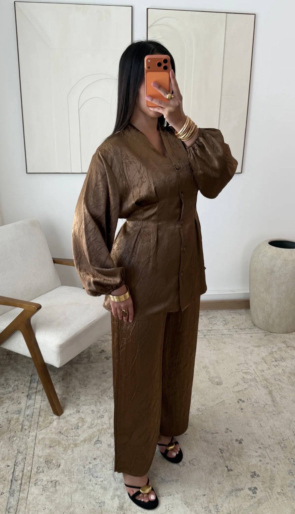 The Amel Premium Satin Buttoned Coord