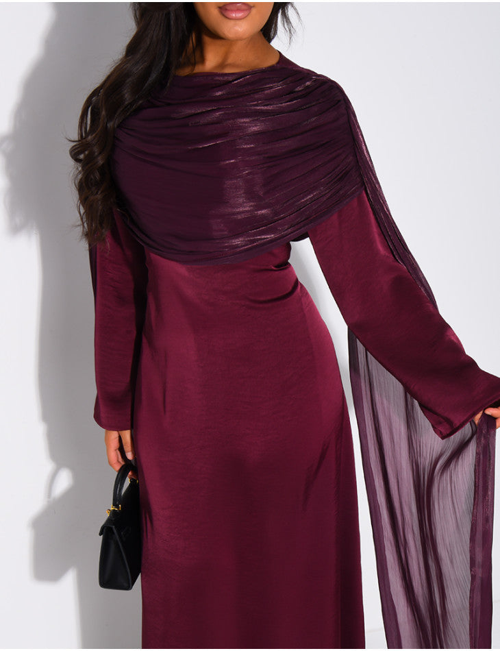Hawa Shimmer Cape Dress