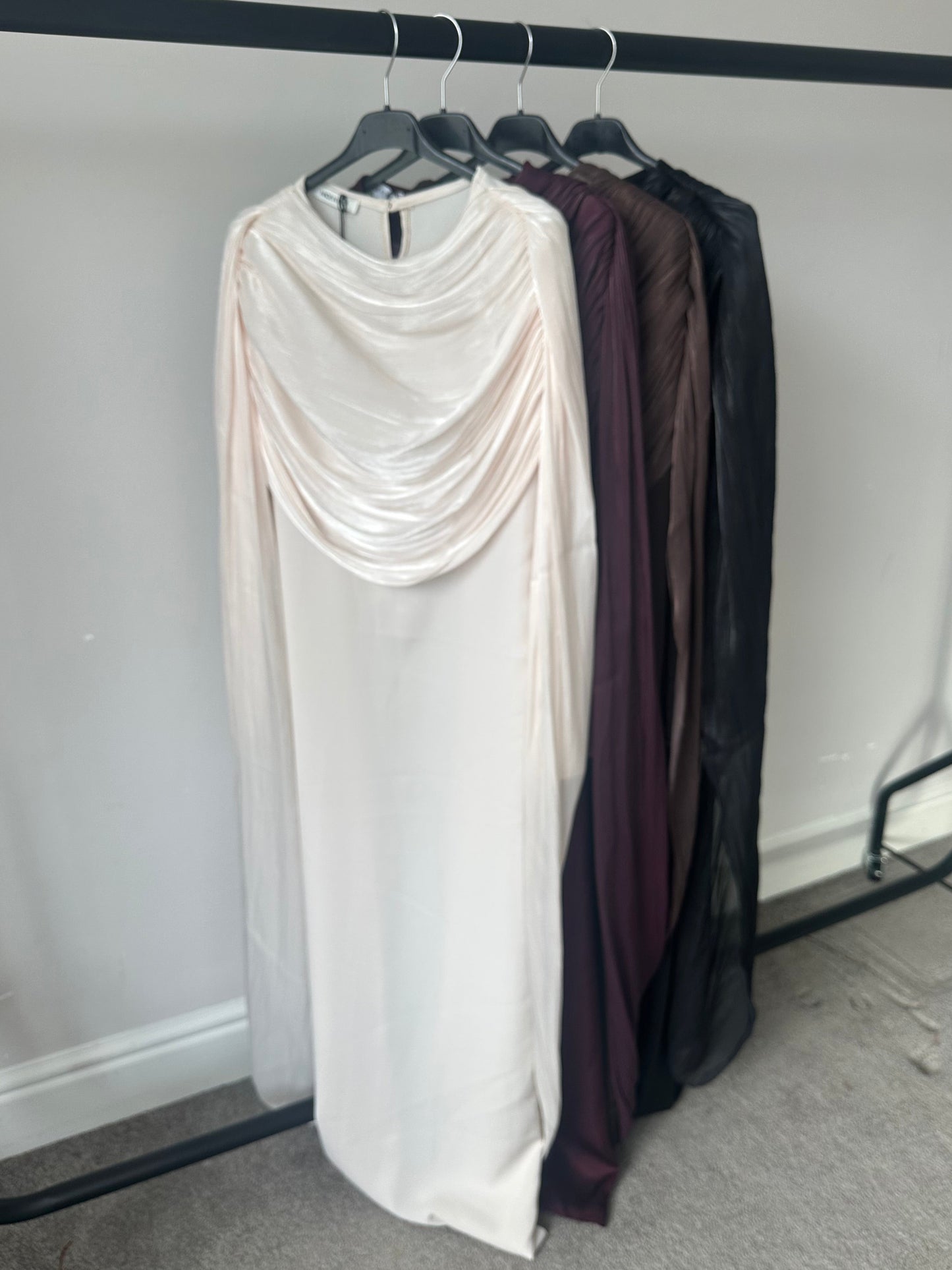 Hawa Shimmer Cape Dress