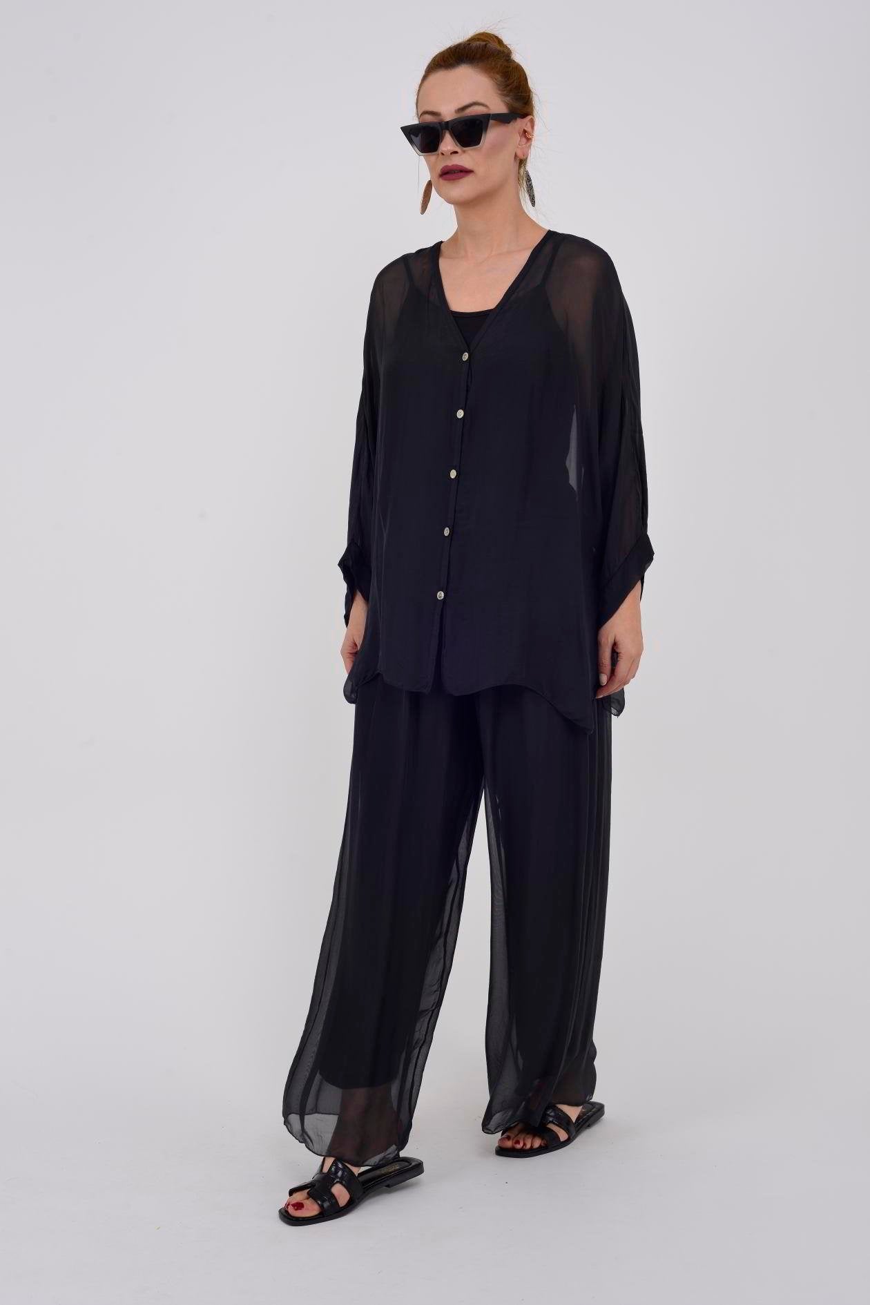 Plain Lightweight, Chiffon-Silk Feel, Summer Coords Button