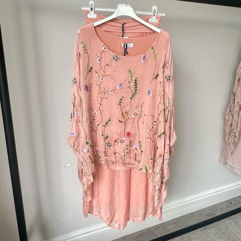 Sasha Chiffon Silk Embroidered Coord