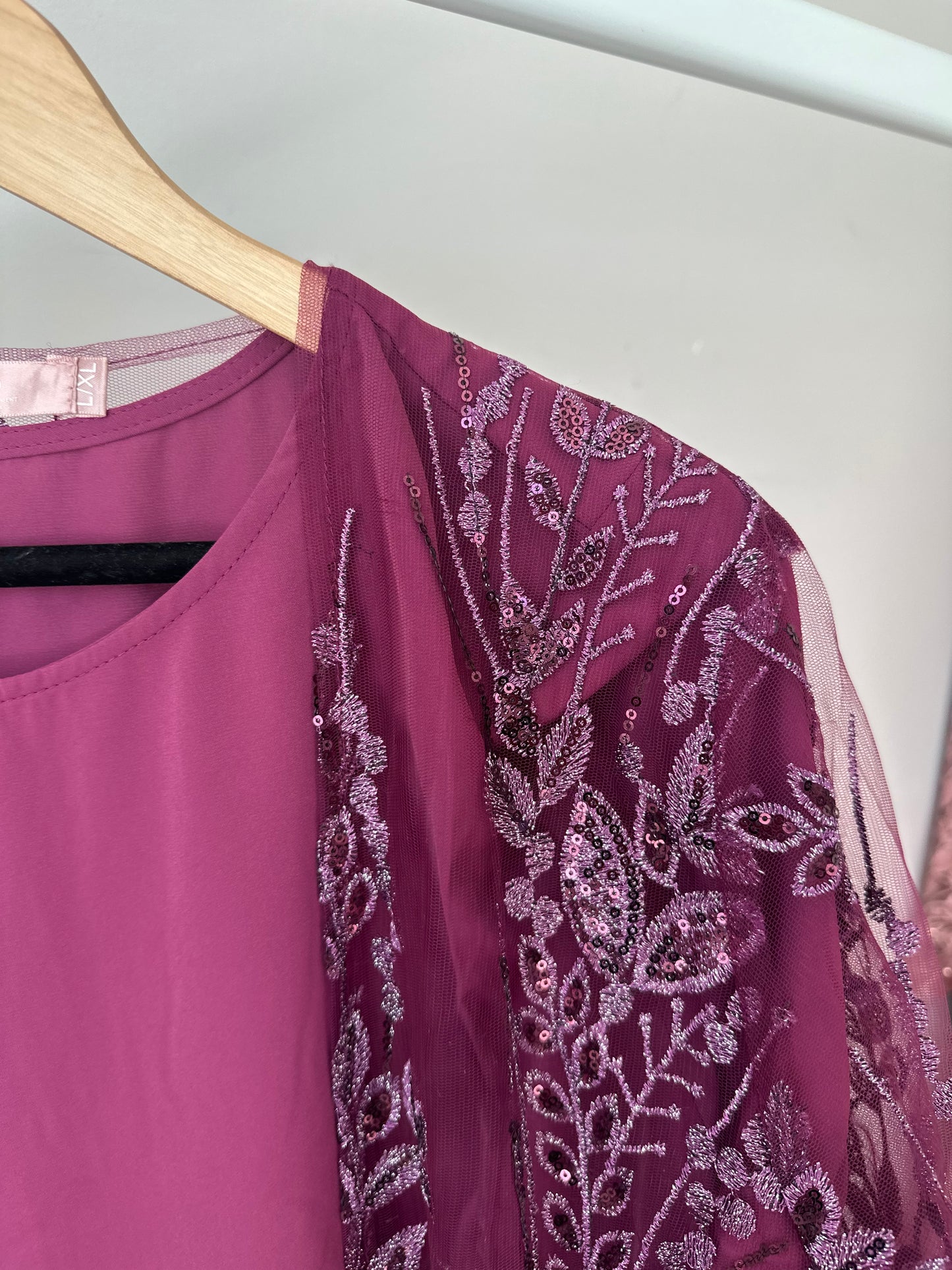 Mariam Embellished Dress and Kimono Abaya Set