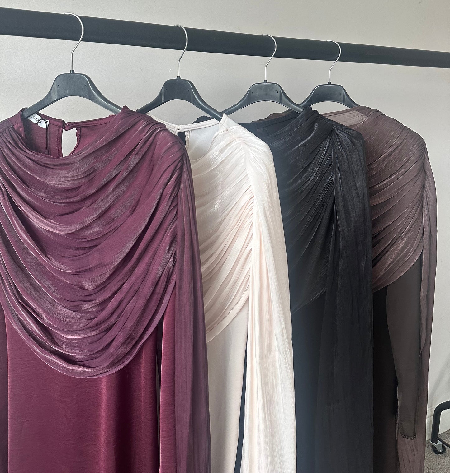 Hawa Shimmer Cape Dress