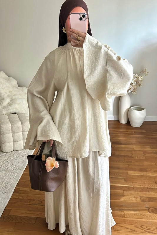 Seema Frill Sleeve Skirt Co Ord with Belt