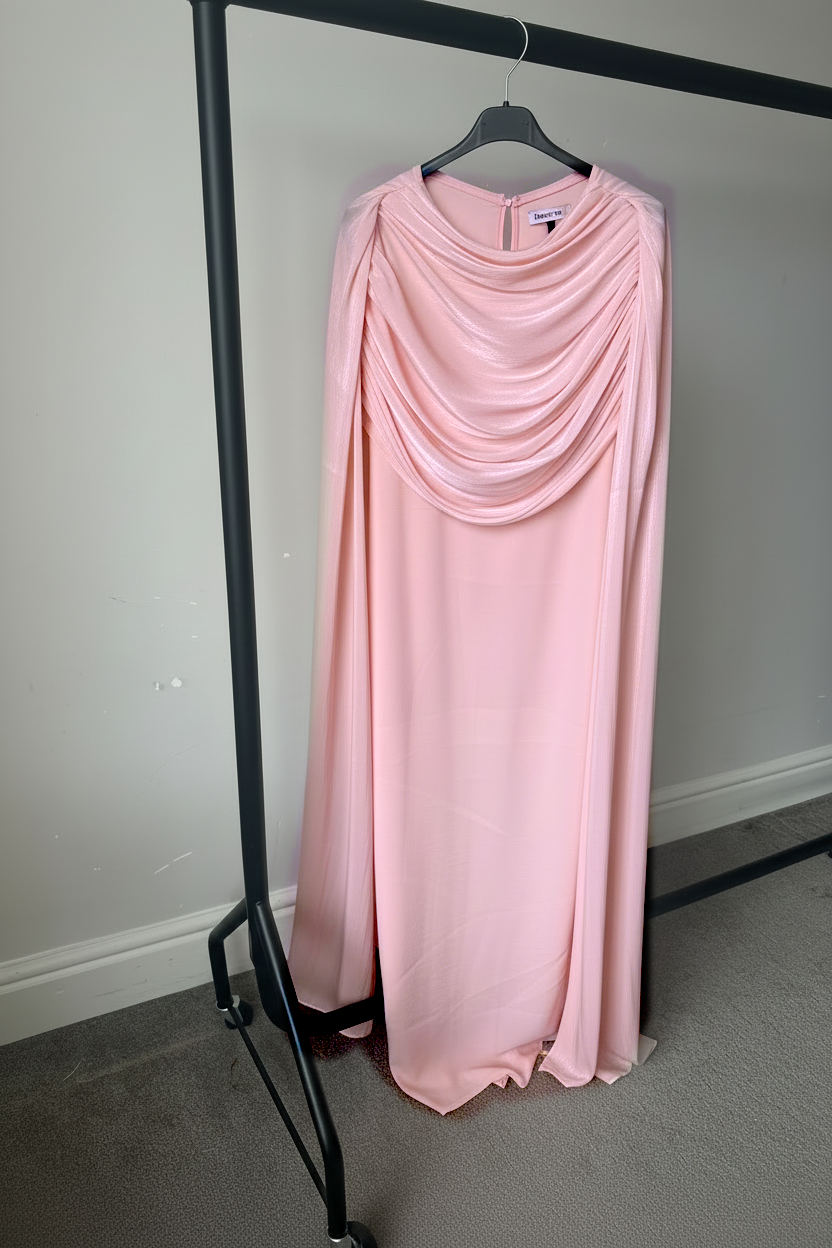 Hawa Shimmer Cape Dress