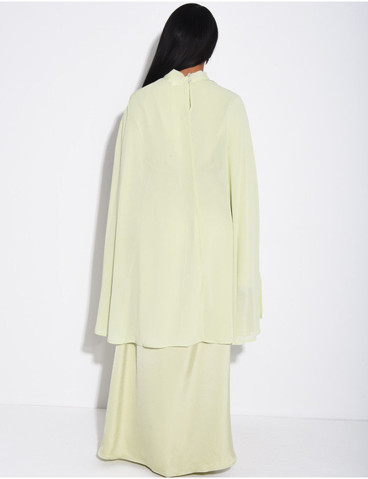 Nylah Cape Dress with adjustable belt
