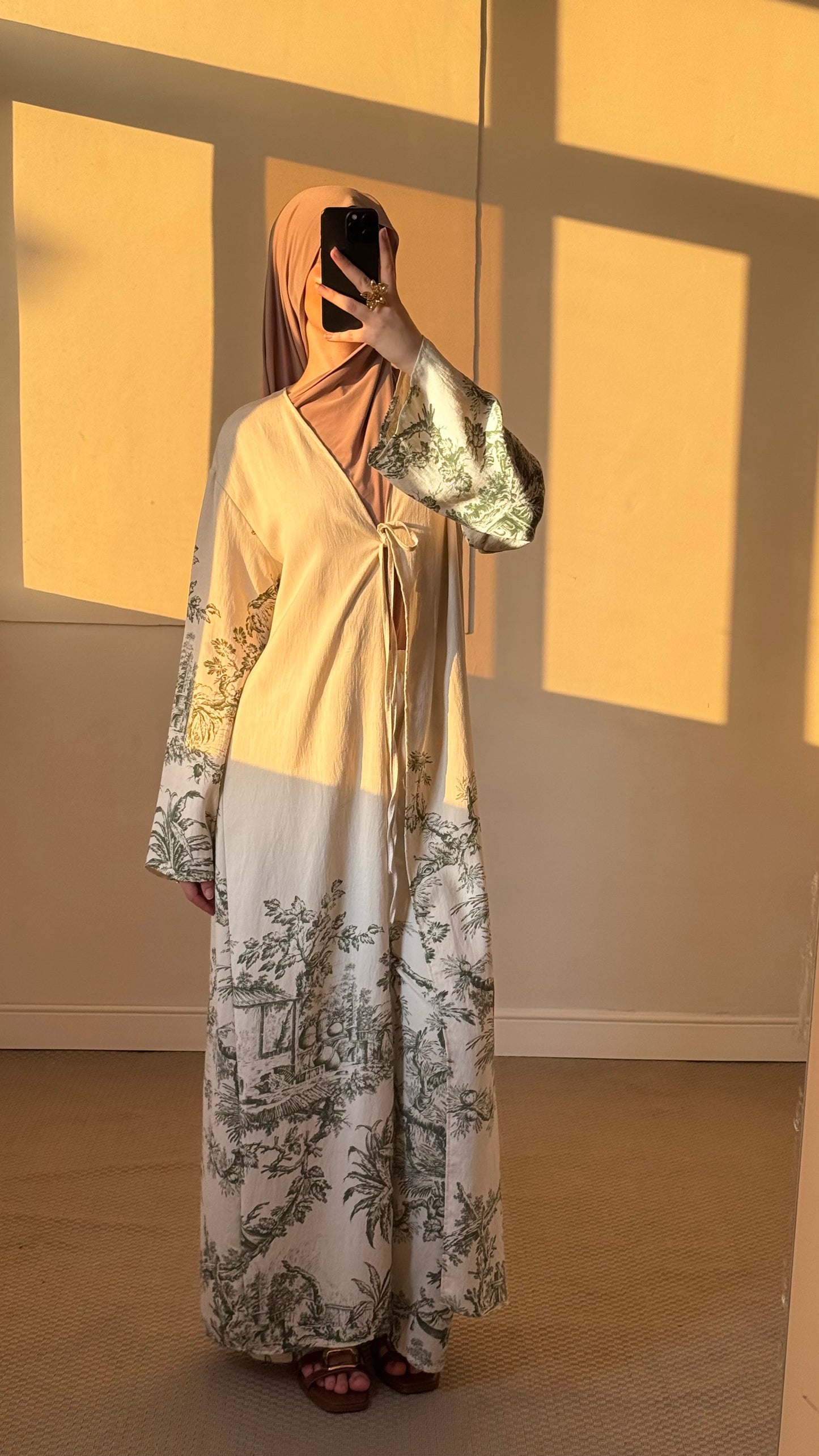 Exotic Printed Tie Front Kimono Coord open style Womenswear