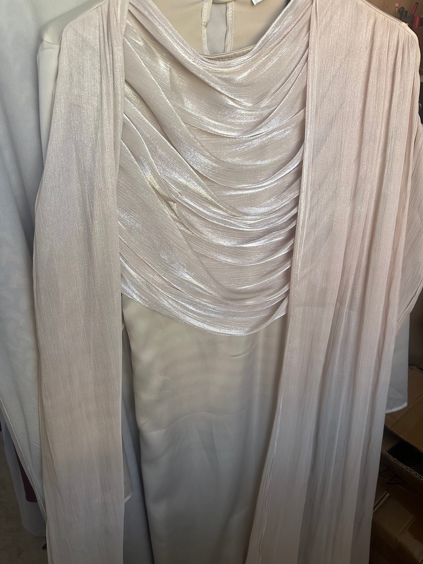 Hawa Shimmer Cape Dress