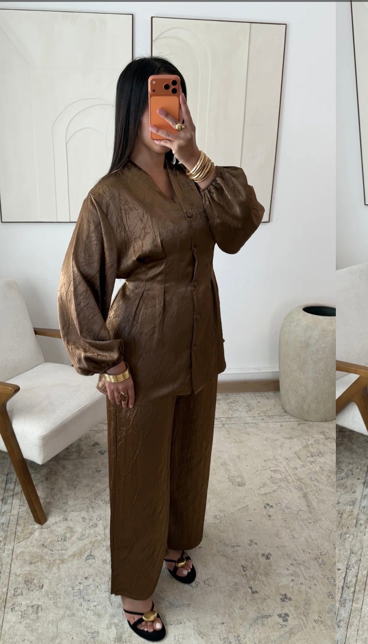 The Amel Premium Satin Buttoned Coord