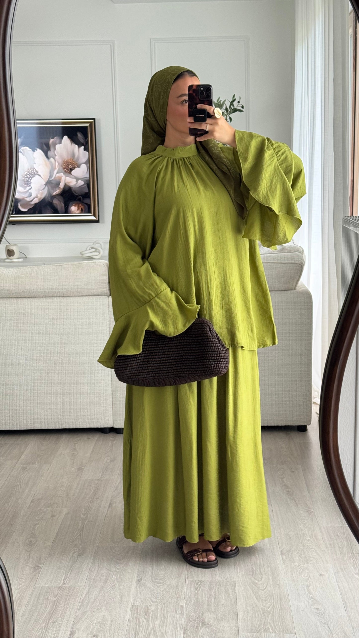 Seema Frill Sleeve Skirt Co Ord with Belt