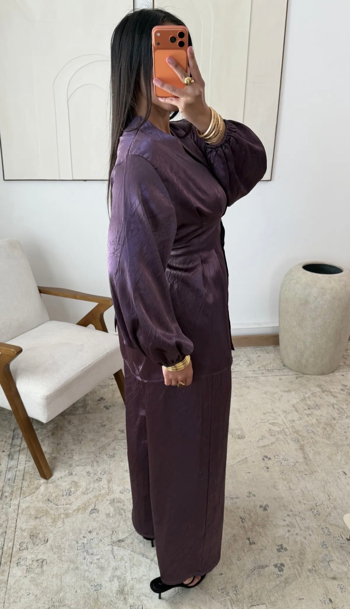 The Amel Premium Satin Buttoned Coord