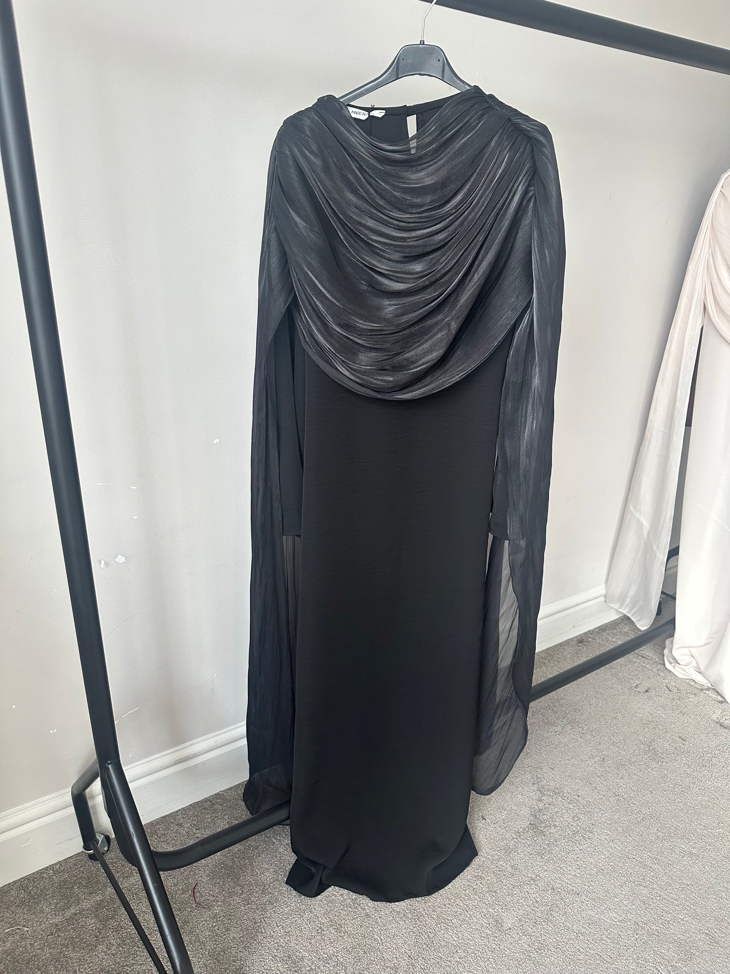 Hawa Shimmer Cape Dress