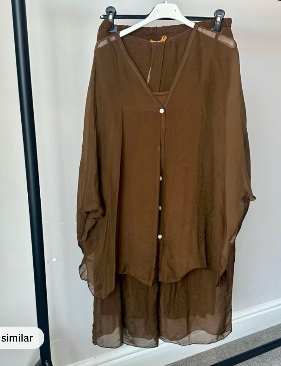 Plain Lightweight, Chiffon-Silk Feel, Summer Coords Button