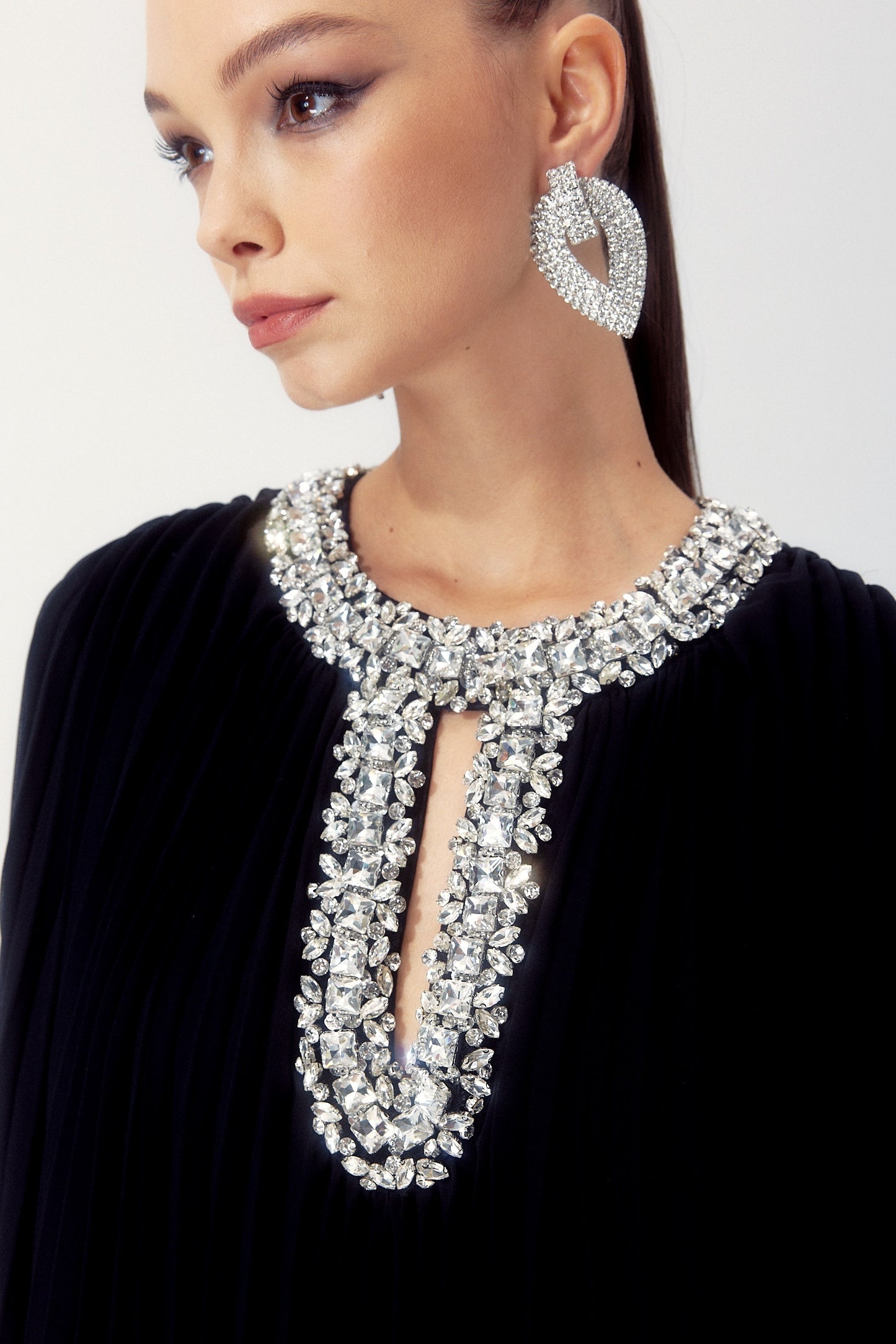 Zeina Premium Diamanté Pleated Co Ord