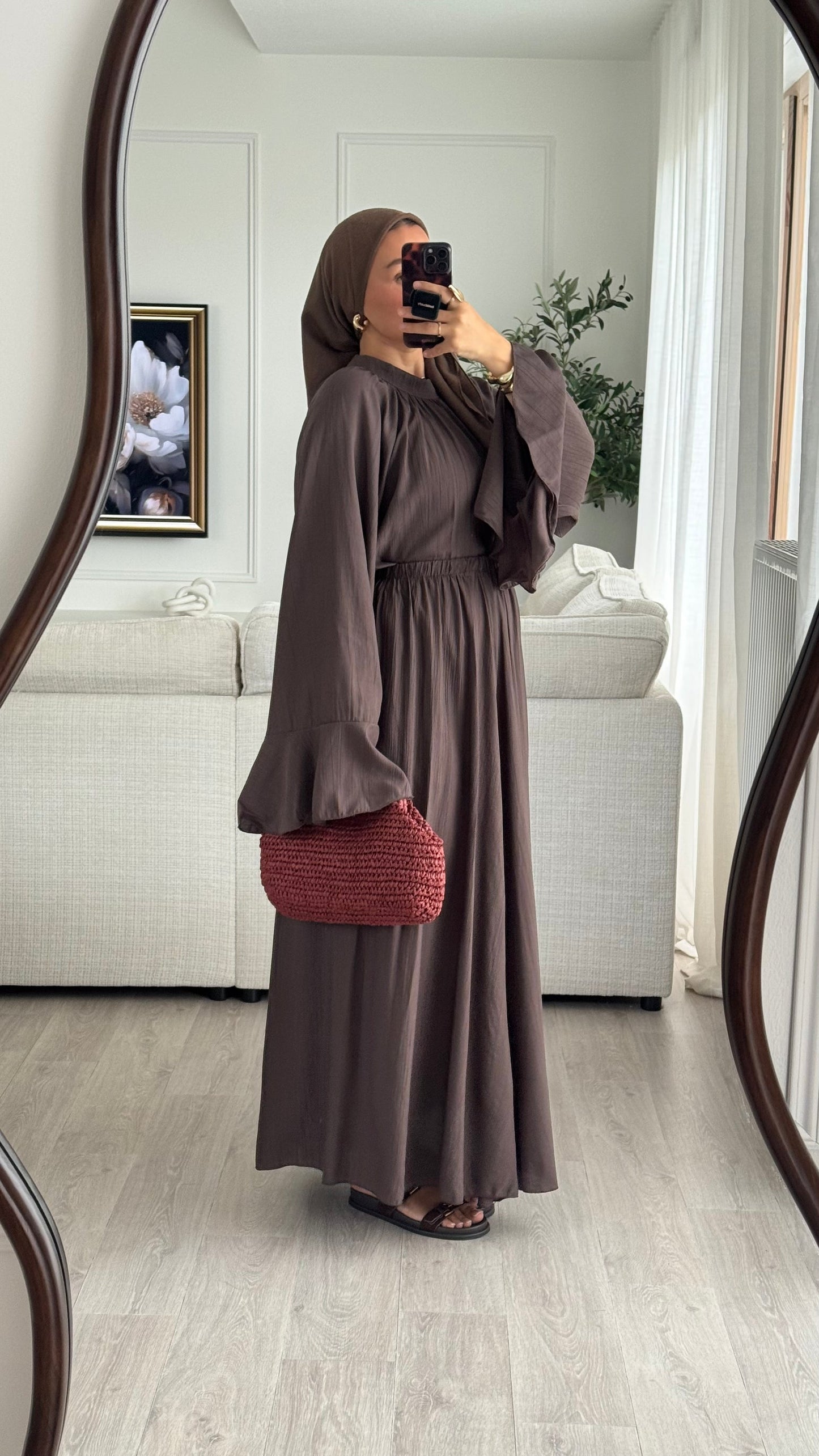 Seema Frill Sleeve Skirt Co Ord with Belt