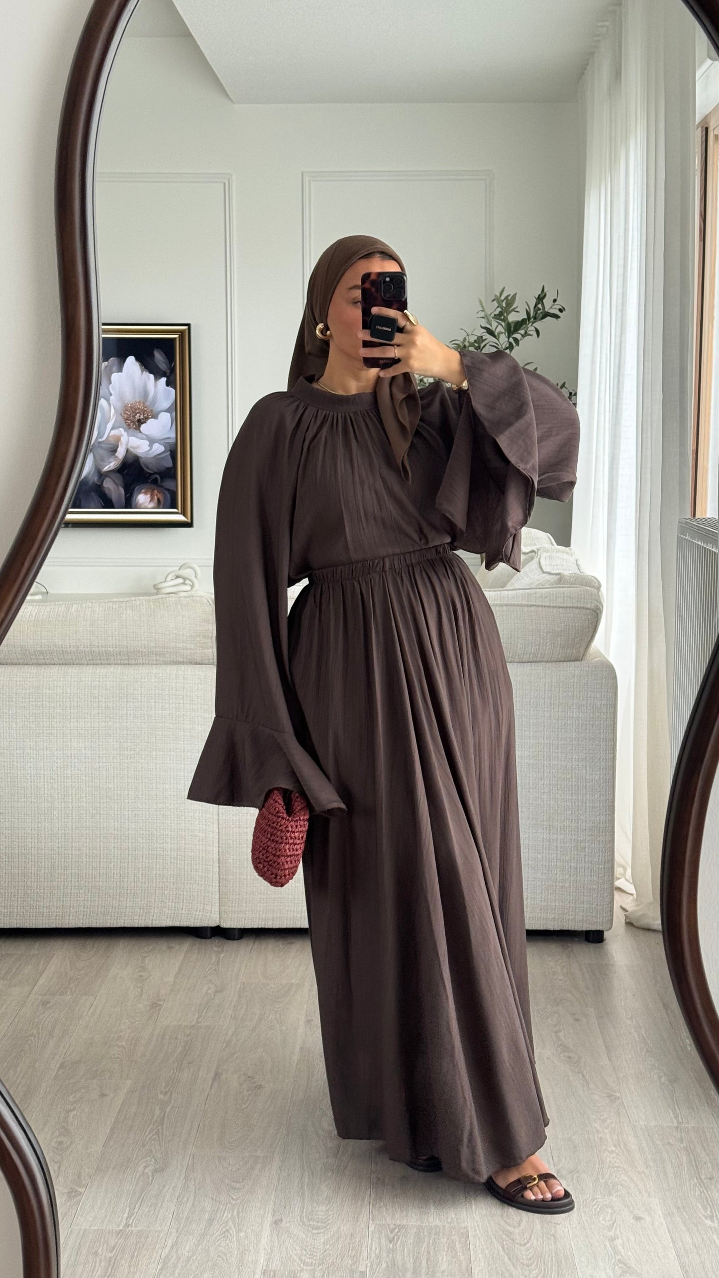 Seema Frill Sleeve Skirt Co Ord with Belt