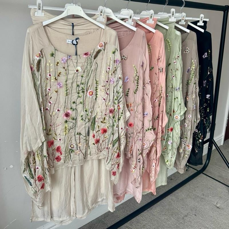 Sasha Chiffon Silk Embroidered Coord