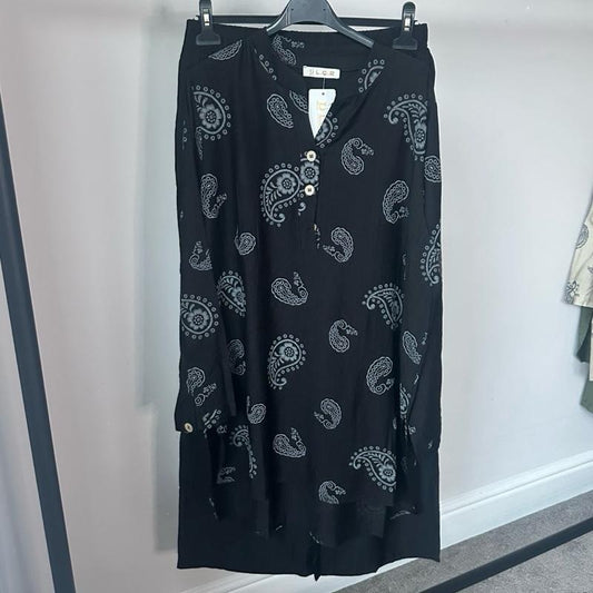 Paisley Printed Linen Feel Coord Set