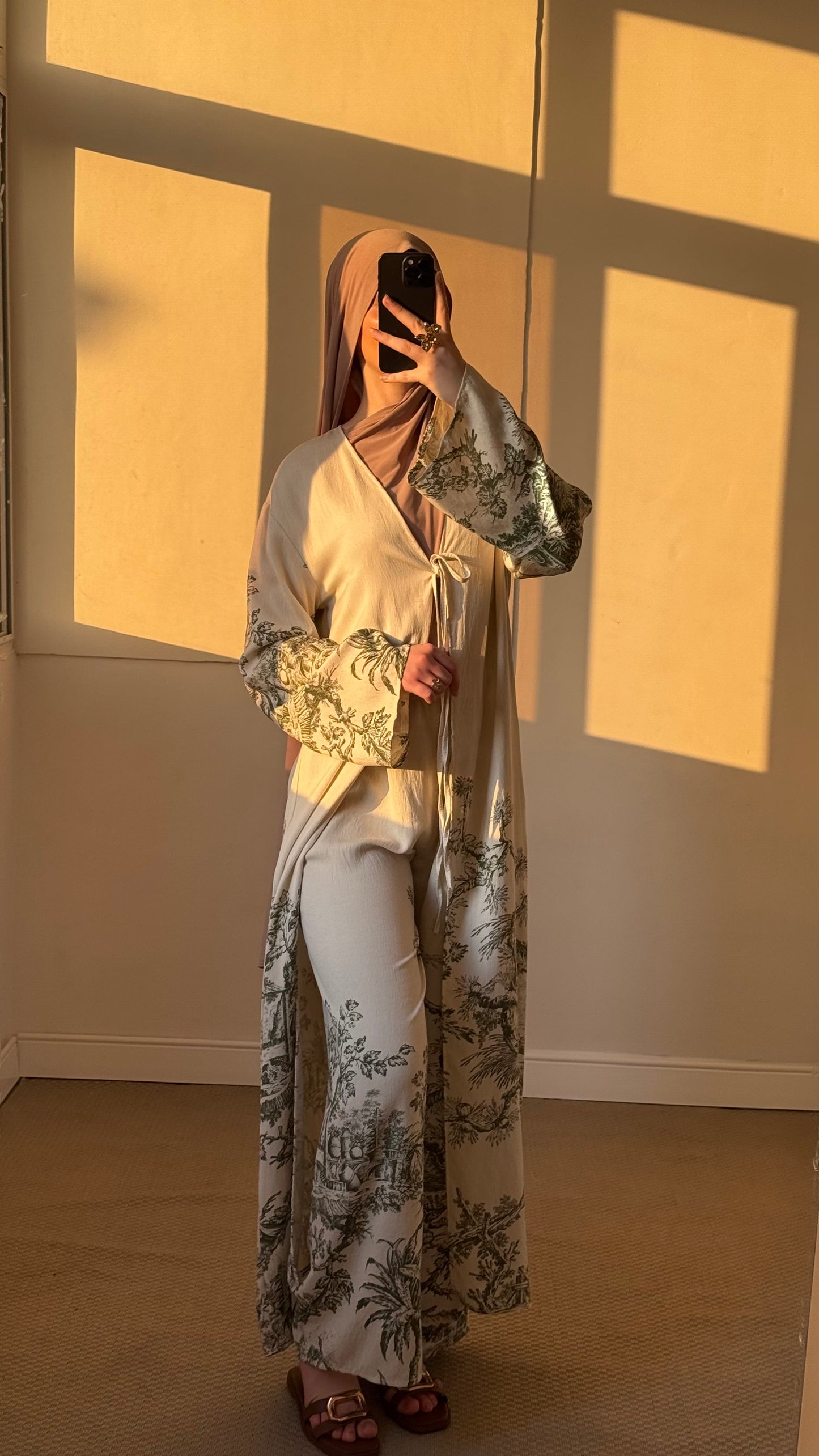 Exotic Printed Tie Front Kimono Coord open style Womenswear