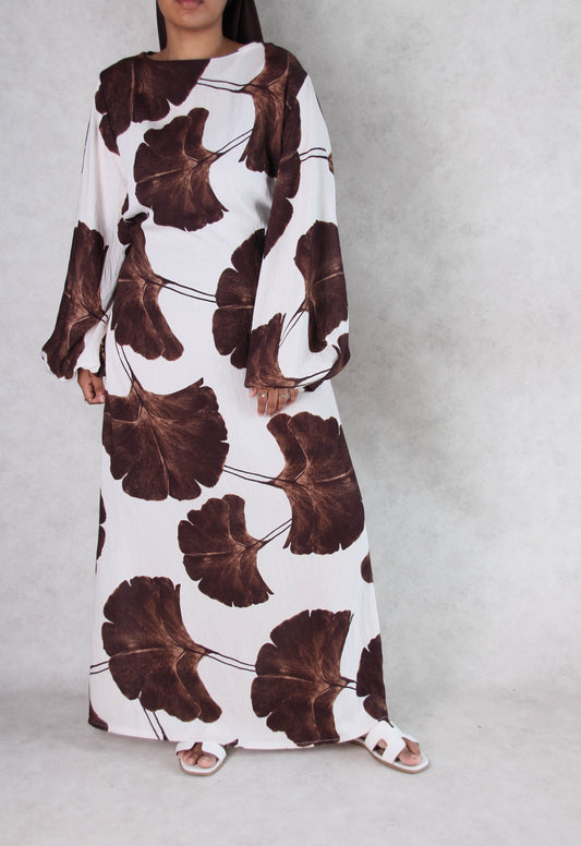Maeesha Palm Print Linen Dress