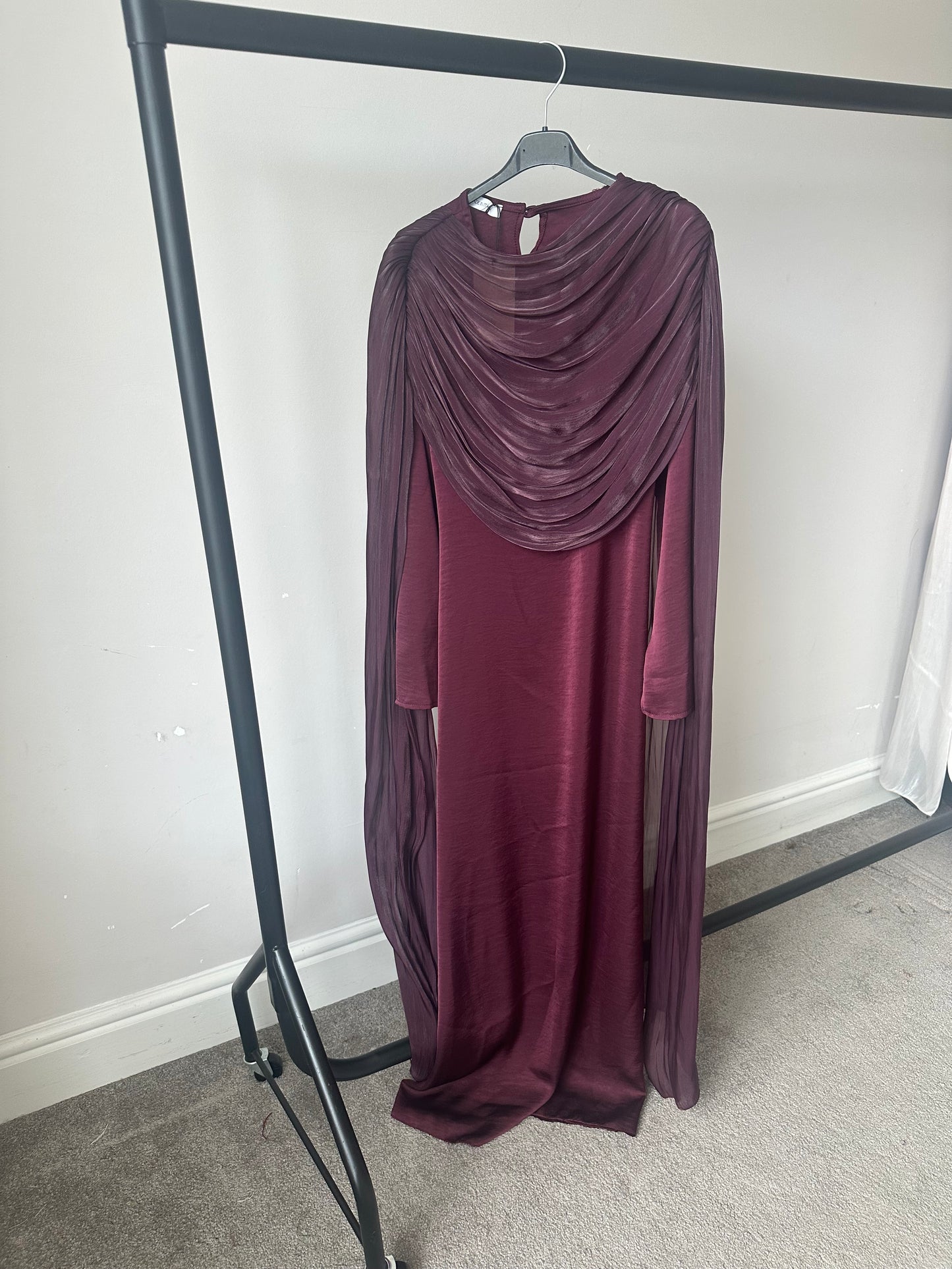 Hawa Shimmer Cape Dress